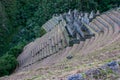 Ruins of an ancient town on the Inca Trail to Machu Picchu, Peru Royalty Free Stock Photo