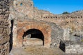 ruins of ancient vaulted ovens in pompeii archeological park
