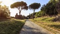 Ruins of the ancient Via Appia Appian Way in Rome Royalty Free Stock Photo