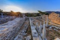 Ruins of ancient village in Archaeological site of Aliki. Thassos island, Greece
