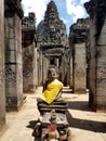 Ruins of Angkor Wat, Hindu temple complex in SIEM REAP, CAMBODIA Royalty Free Stock Photo