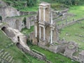 Ruins of a antique roman amphitheater in Volterra, Province of Pisa, Tuscany, Italy Royalty Free Stock Photo