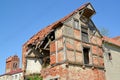 Ruins of the apartment house of the German construction. Zheleznodorozhny, Kaliningrad region