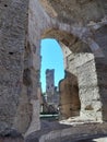 Ruins and arcade of roman baths of caracalla in rome Italy