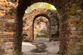 Ruins arched passage old building made of bricks