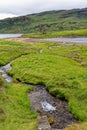 The ruins of Ardvreck Castle at Loch Assynt in Scotland Royalty Free Stock Photo