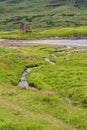 The ruins of Ardvreck Castle at Loch Assynt in Scotland Royalty Free Stock Photo