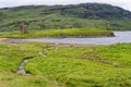 The ruins of Ardvreck Castle at Loch Assynt in Scotland Royalty Free Stock Photo