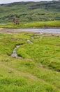 The ruins of Ardvreck Castle at Loch Assynt in Scotland Royalty Free Stock Photo