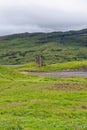 The ruins of Ardvreck Castle at Loch Assynt in Scotland Royalty Free Stock Photo