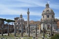 Ruins around Trajan Market. Royalty Free Stock Photo