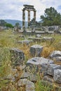 Ruins of Athena Pronaia Sanctuary at Delphi, Greece Royalty Free Stock Photo