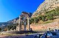 Ruins Athina Pronaia temple in Ancient Delphi Royalty Free Stock Photo