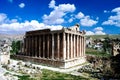 Ruins of Bacchus temple in Baalbek, Bekaa valley Lebanon Royalty Free Stock Photo