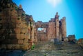 Ruins of Bacchus temple in Baalbek, Bekaa valley, Lebanon Royalty Free Stock Photo