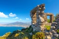 Ruins on the background of Vesuvius and the city of Naples. Italy, Campania Royalty Free Stock Photo