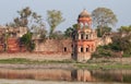 Ruins on the banks of the yamuna river. Grounds of taj mahal utter pradesh agra.