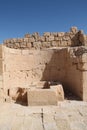 Ruins of Baptismal Font in Byzantine Church at Shivta, Ancient Nabataeans and Byzantine City, Israel Royalty Free Stock Photo