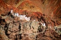Ruins and Basgo Monastery surrounded with stones and rocks , Ladakh