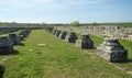 Ruins of Basilica Forensis ncient Roman fort Civitas Tropaensium near Adamclisi, Constanta, Romania