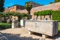 The ruins of the Baths of Diocletian in Rome