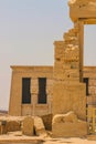 The ruins of the beautiful ancient temple of Dendera or Hathor Temple. Egypt, Dendera, an ancient Egyptian temple near the city of