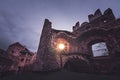 Ruins of the Bolkow Castle at dusk