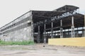 The ruins of a bombed-out industrial building Royalty Free Stock Photo