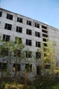 The ruins of a bombed-out industrial building