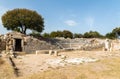Ruins of the Bouleuterion council house at ancient Greek city Teos in Izmir province of Turkey