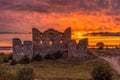 Ruins of Brahehus Castle during a beautiful sunset, Sweden Royalty Free Stock Photo