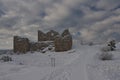 Ruins of Brahehus mansion in winter - Sweden