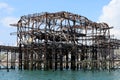 The ruins of Brighton West Pier in Brighton, England Royalty Free Stock Photo