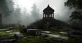 ruins of a buddhist temple, temple in ruines, forest, cinematic epic + rule of thirds octane render