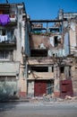 Ruins of a building in old Havana. Cuba. Royalty Free Stock Photo