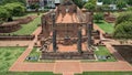 Ruins of buildings Old Thai Vihara Chedi at Wat Ratchaburana Phra Nakhon Si Ayutthaya Province, Thailand Royalty Free Stock Photo