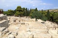 Ruins of buildings on palace Knossos on Crete in Greece Royalty Free Stock Photo