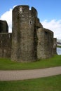 Ruins of Caerphilly Castle, Wales. Royalty Free Stock Photo