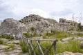 Ruins of Calatabarbaro Castle in Segesta Archaeological Park Royalty Free Stock Photo