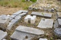 Ruins of Calatabarbaro Castle in Segesta Archaeological Park Royalty Free Stock Photo