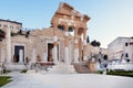 The ruins of the Roman Forum in Brescia in the center of the ancient Roman town of Brixia Royalty Free Stock Photo