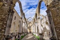 Ruins of Carmo Convent, an archaeological museum in Lisbon, Portugal