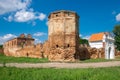 Ruins of the Carthusian monastery 1648-1666 years in Beryoza city at sunset, Brest region, Belarus. Royalty Free Stock Photo