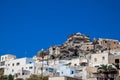 Ruins of the Castle of Akrotiri also known as Goulas or La Ponta, a former Venetian castle on the island of Santorini Royalty Free Stock Photo