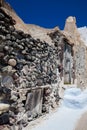 Ruins of the Castle of Akrotiri also known as Goulas or La Ponta, a former Venetian castle on the island of Santorini Royalty Free Stock Photo