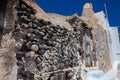 Ruins of the Castle of Akrotiri also known as Goulas or La Ponta, a former Venetian castle on the island of Santorini Royalty Free Stock Photo