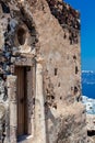 Ruins of the Castle of Akrotiri also known as Goulas or La Ponta, a former Venetian castle on the island of Santorini Royalty Free Stock Photo