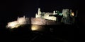 Zřícenina hradu Beckov v noci