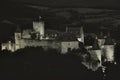 Ruins of Castle Bourscheid at night, Luxembourg Royalty Free Stock Photo