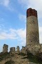 Ruins of a medieval castle with a landmark tower, Olsztyn near Czestochowa, Silesia, Poland